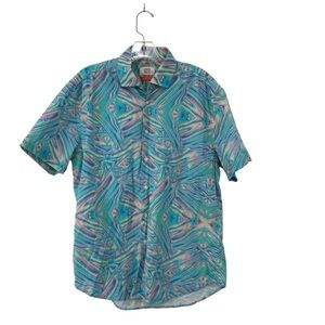 Oppo Suits Holoperfect Men's Large Polyester Short Sleeve Button Front Shirt